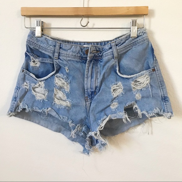 Zara Pants - [Zara] Distressed Jean Shorts
